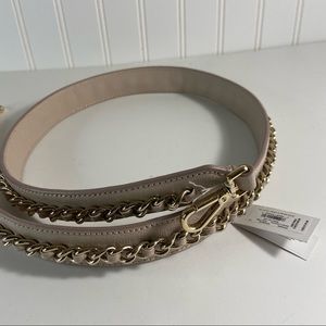 Kate Spade Brighton Lane Warm Beige Leather Gold Link Handbag Strap New with Tag